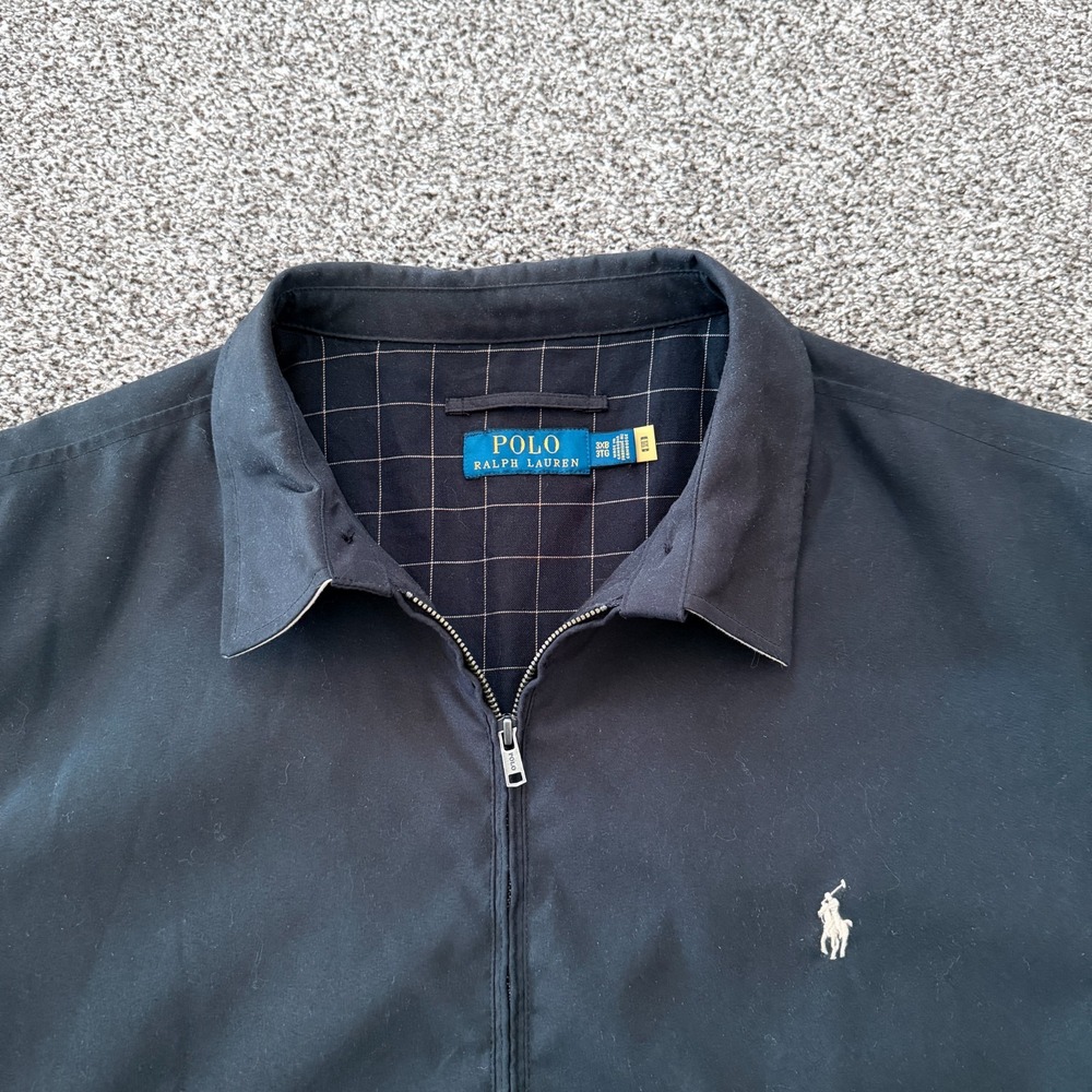 Polo Ralph Lauren Black Bi-Swing Harrington Jacket Full Zip 3XB Beige Pony